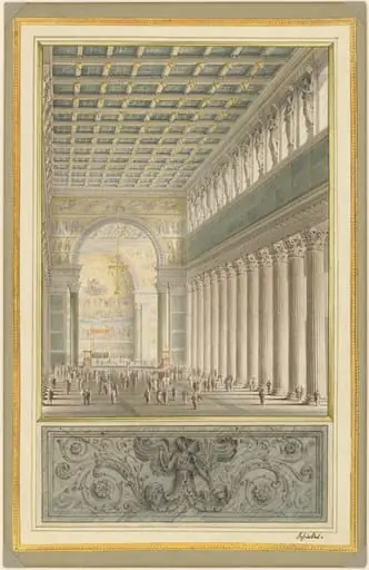 The Nave, Apse, and Crossing of a Cathedral for Berlin, by Karl Friedrich Schinkel