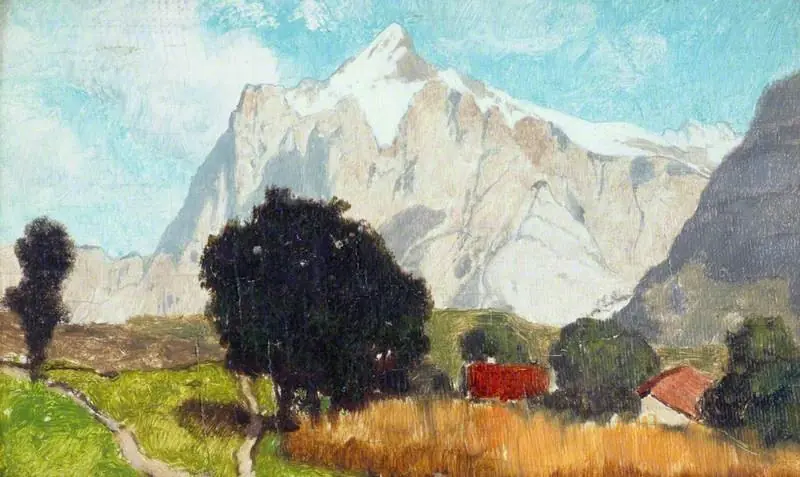 Grindelwald and the Wetterhorn, by Karl Heffner
