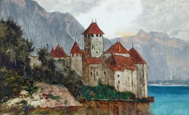 The Castle of Chillon on Lake Geneva, by Karl Heffner
