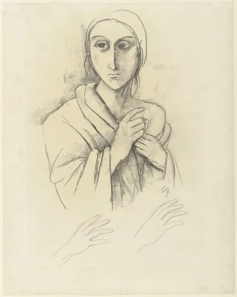 Untitled, by Karl Hofer, charcoal, 1936