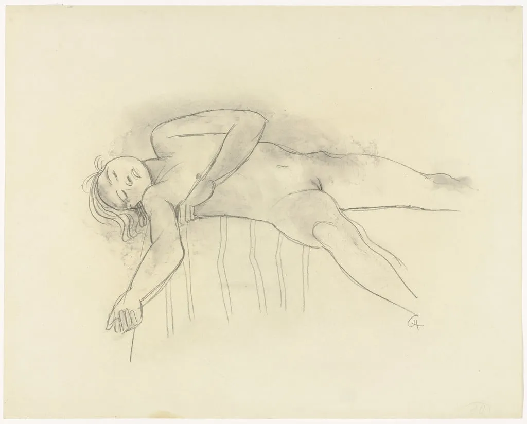 Untitled, by Karl Hofer, graphite, 1948