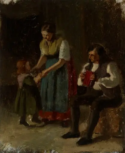 Äiti tanssii pikkutyttönsä kanssa, luonnos, by Karl Jansson