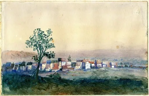 Karl Jauslin (1842-1904) - Malerei, Dorfansicht, by Karl Jauslin