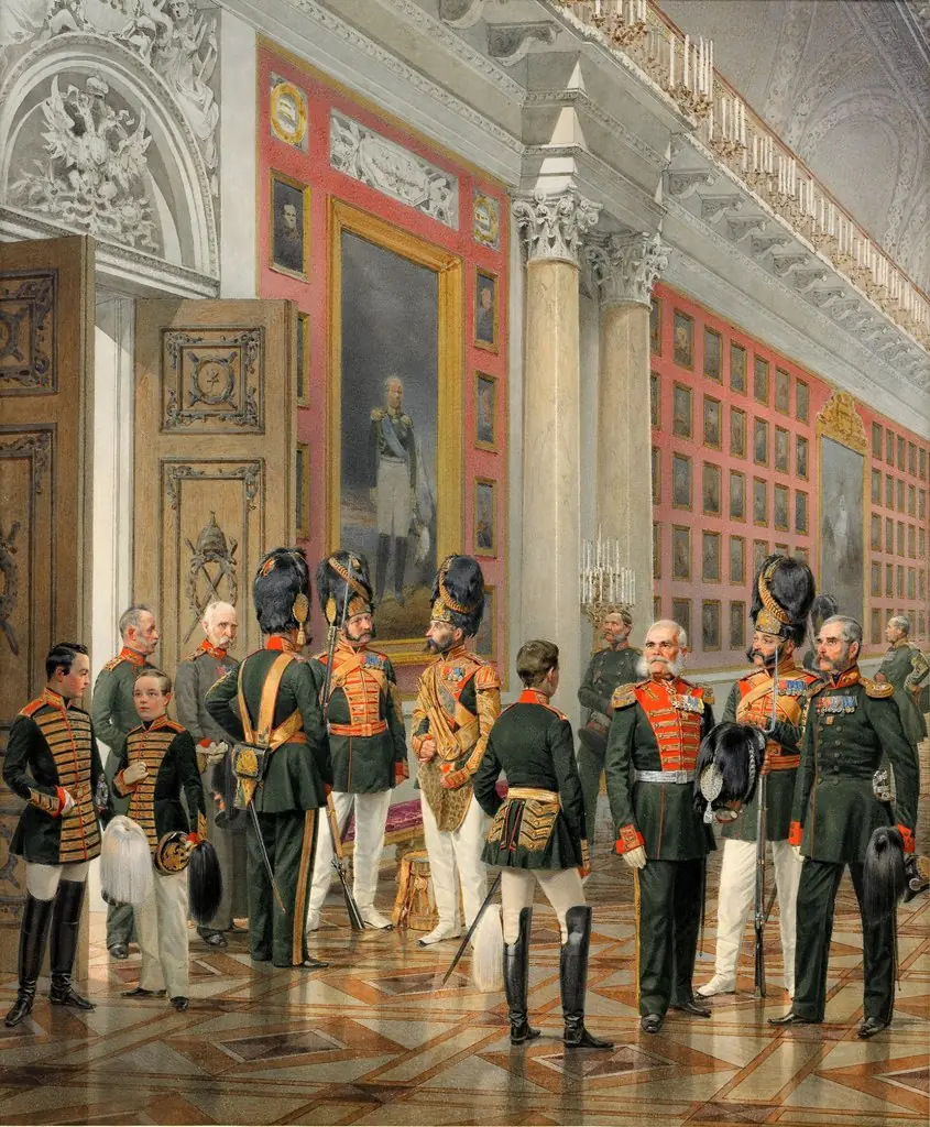View of the War Gallery of 1812 in the Winter Palace (Company of Court Grenadiers), by Karl Piratsky