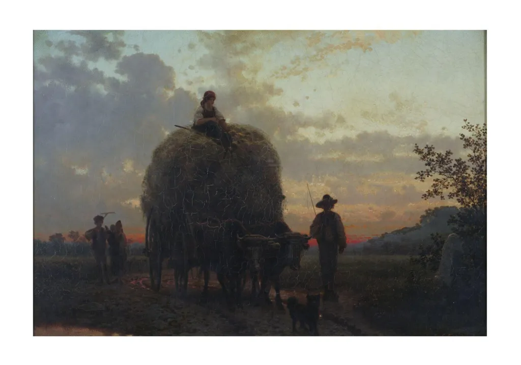 The Hay wagon, by Karl Schlesinger, oil, 1864
