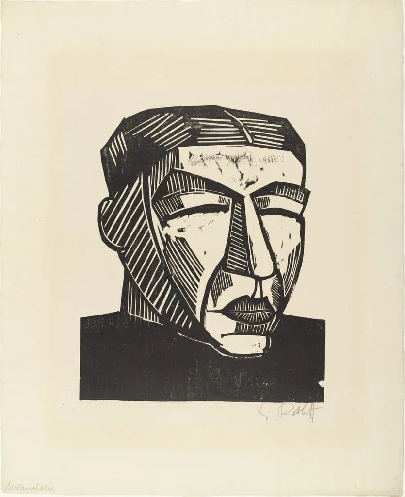 Untitled, by Karl Schmidt-Rottluff, ink, 1916