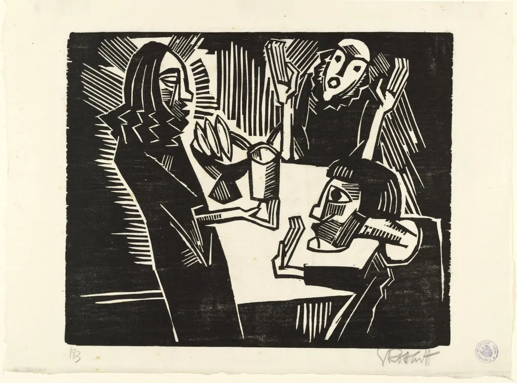 Untitled, by Karl Schmidt-Rottluff, ink, 1918