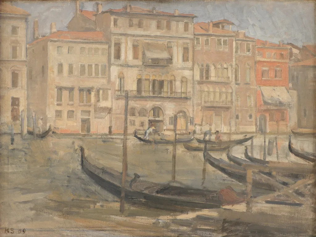 Ved Canal Grande i Venedig, by Karl Schou, oil, 1909