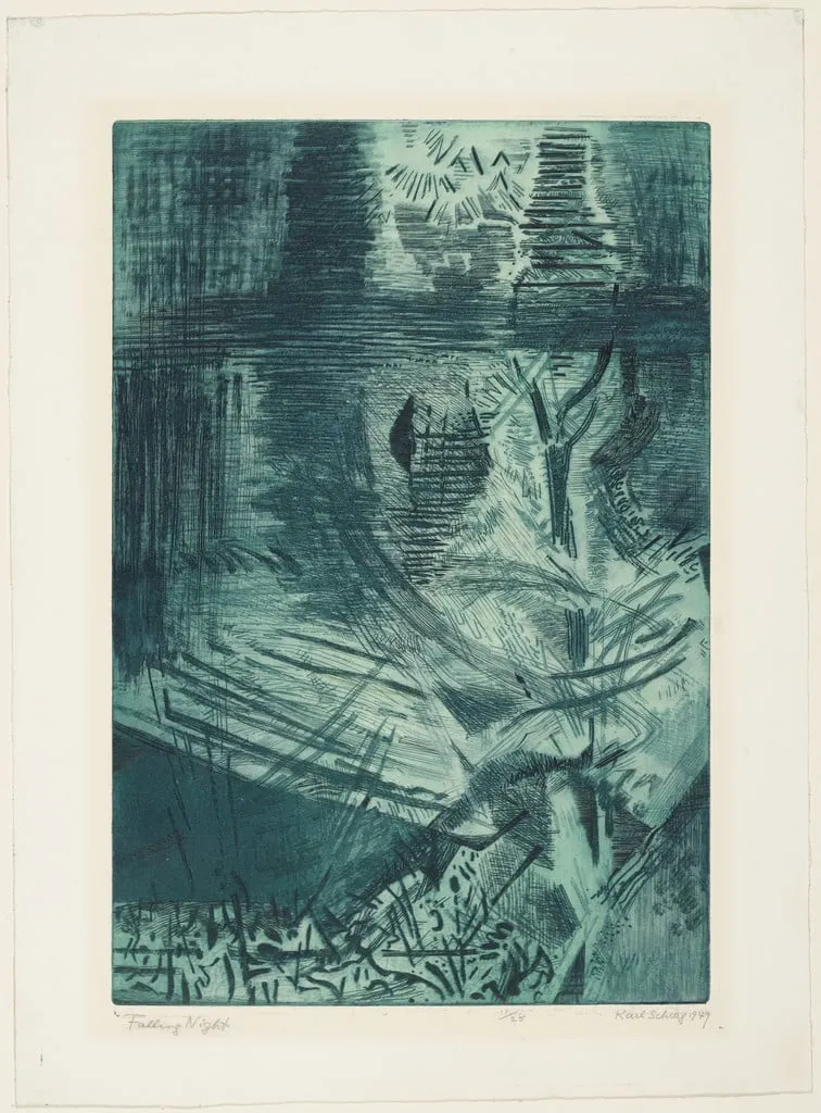 Untitled, by Karl Schrag, ink, 1949