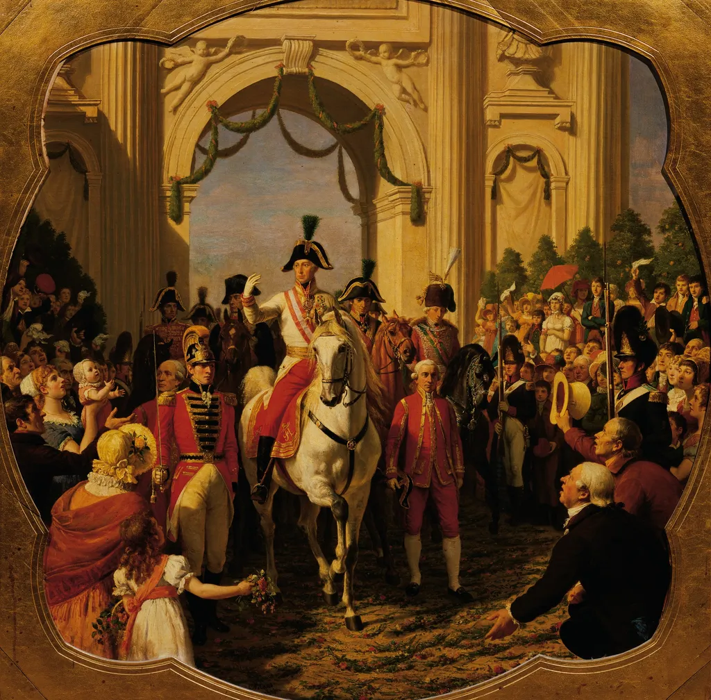 Entry of Emperor Franz I (II) of Austria into Vienna in 1814, by Karl von Blaas, oil, 1869