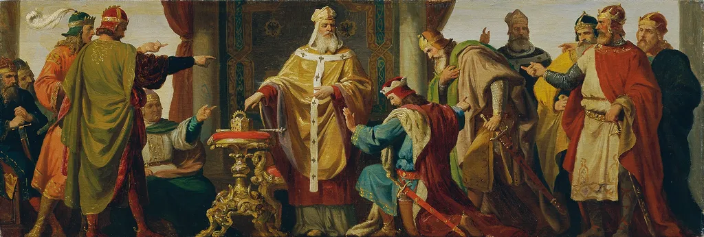 Leopold the Saint rejects the imperial crown, by Karl von Blaas, oil, 1860