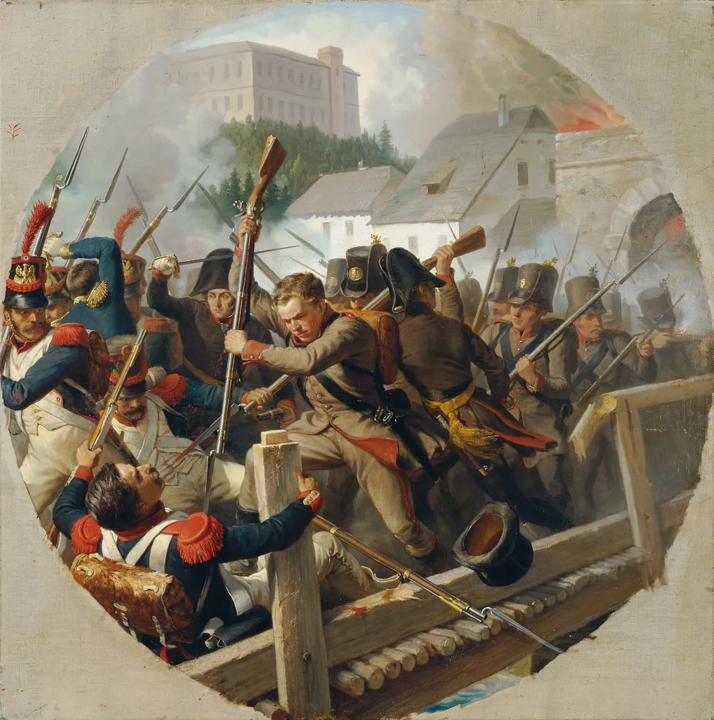 The meeting at Ebelsberg in 1806, by Karl von Blaas, oil, 1870