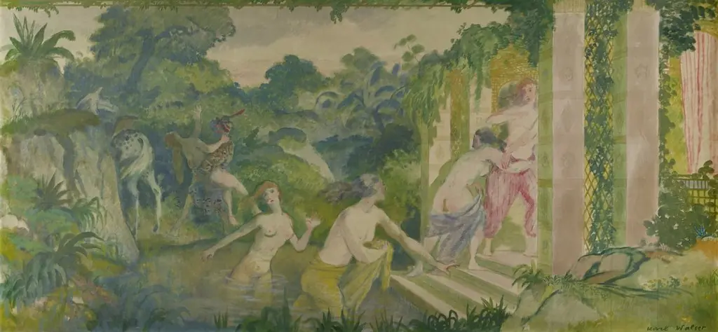 Fliehende Frauen und Entführer mit Pferd, by Karl Walser