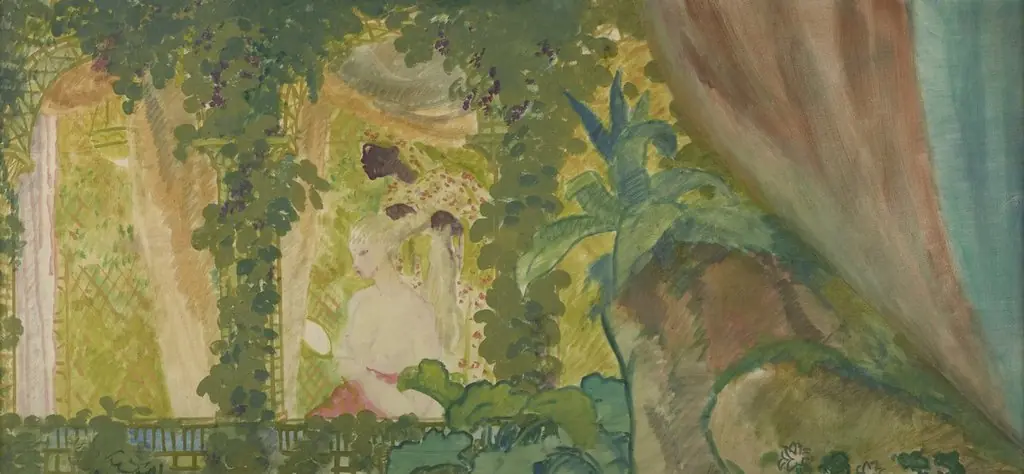 Frau bei Toilette in Veranda, by Karl Walser