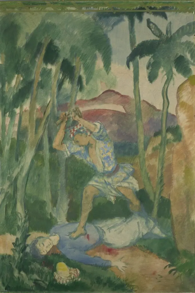 Mann mit Schwert Frau erschlagend, by Karl Walser