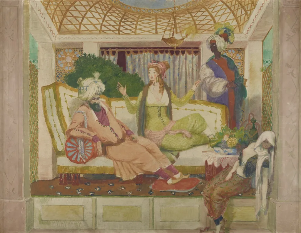 Scheherezade erzählend, by Karl Walser, tempera, 1911