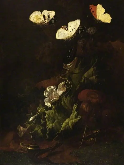 A thistle with snakes and butterflies, by Karl Wilhelm de Hamilton