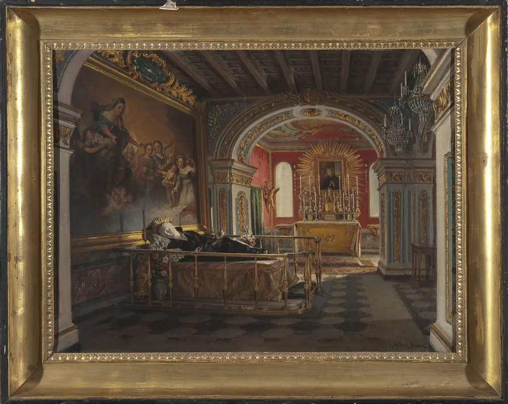 Interior of the chapel of Saint Stanislaus Kostka in Rome, by Karol Miller, oil, 1900