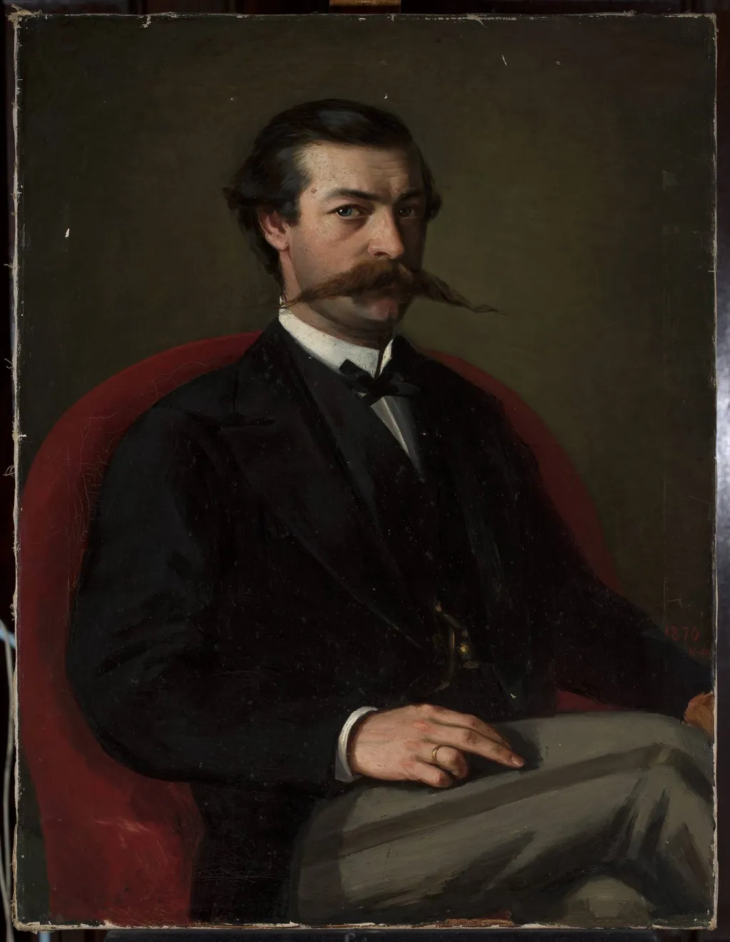 Portrait of a man, by Karol Miller, oil, 1870