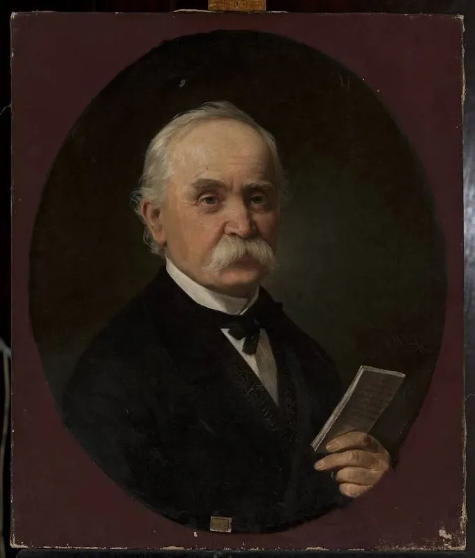 Portrait of Alfred Schouppé, painter, by Karol Miller, oil, 1892