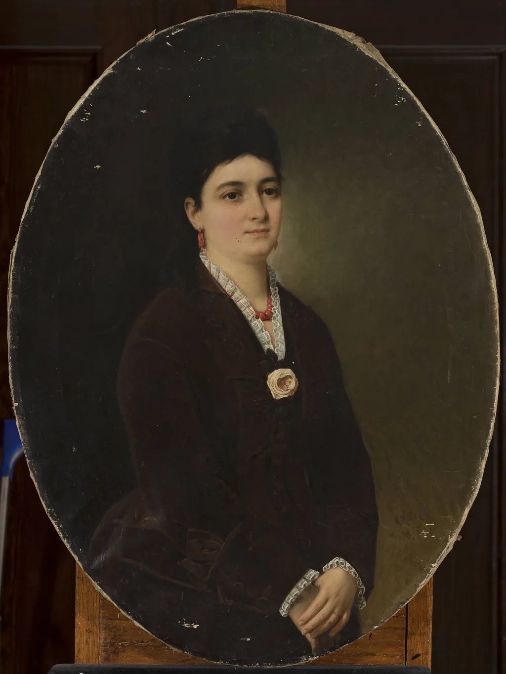 Portrait of Maria Sędziak née Żyżniewska, by Karol Miller, oil, 1889