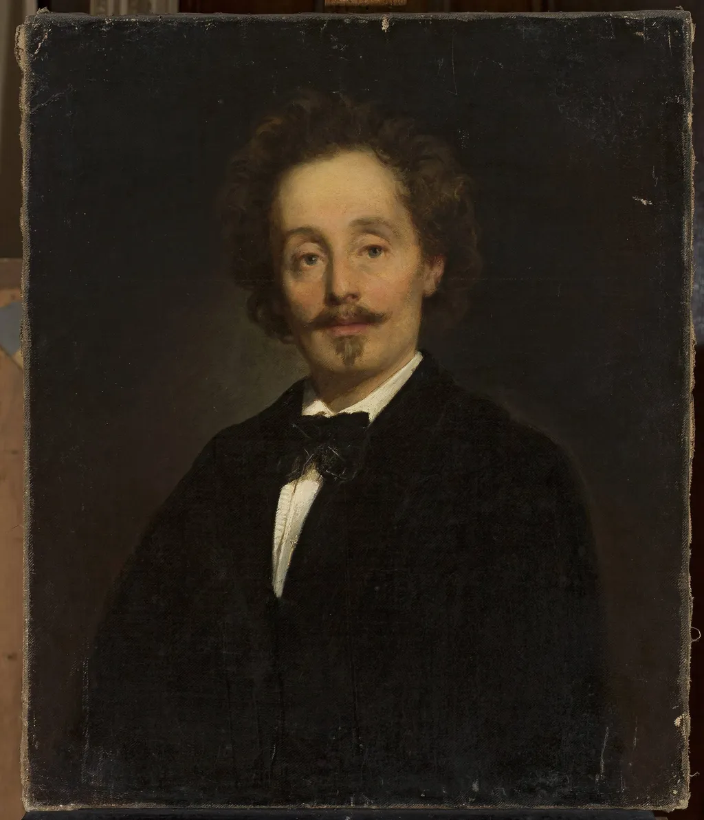 Portrait of Wiktor Brodzki, sculptor, by Karol Miller, oil, 1885