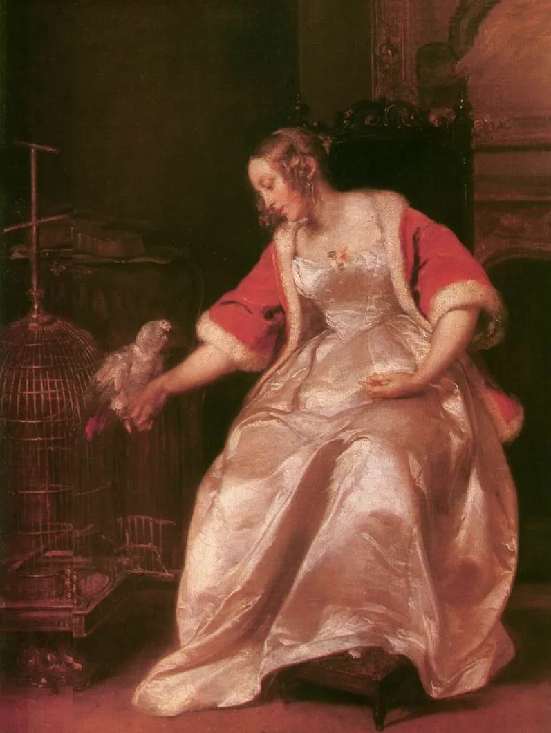 Am I loved?, by Károly Brocky, oil, 1847