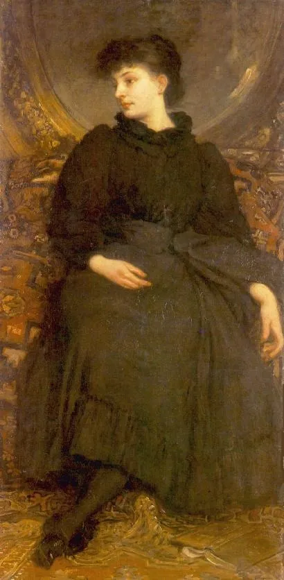 Cornelia Lotz in Black, by Károly Lotz, oil, 1898