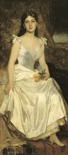 Ilona Lotz in White, by Károly Lotz