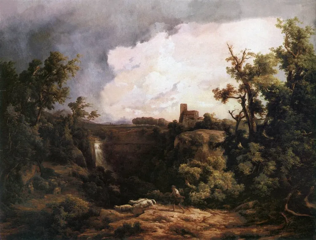 Aqua Nera near Rome, by Károly Markó, oil, 1858