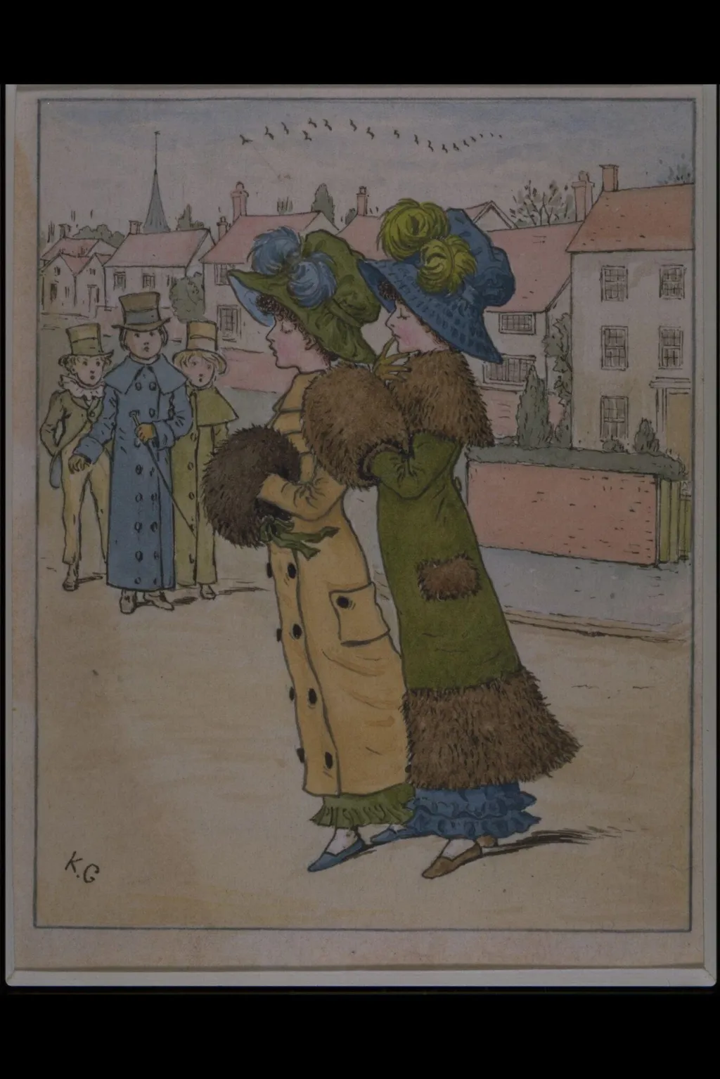 St Valentine's Day, by Kate Greenaway, watercolor, 1879