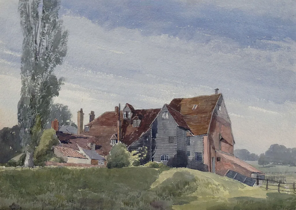 An Old Mill, Essex, by Kate Prentice, watercolor, 1860