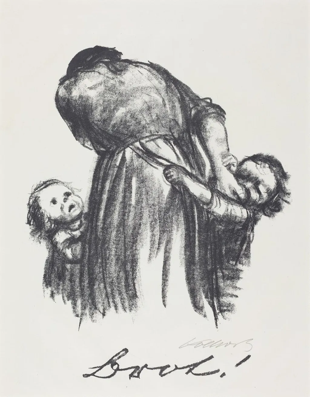Bread (Brot), by Käthe Kollwitz, ink, 1924