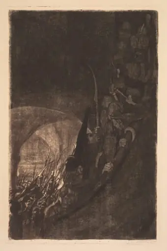 Peasants' War: Arming in a Vault, by Käthe Kollwitz