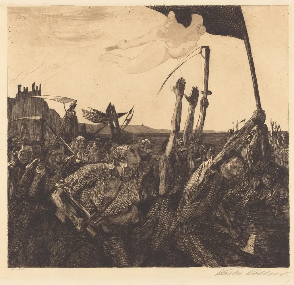 Revolt (Aufruhr), by Käthe Kollwitz, ink, 1899