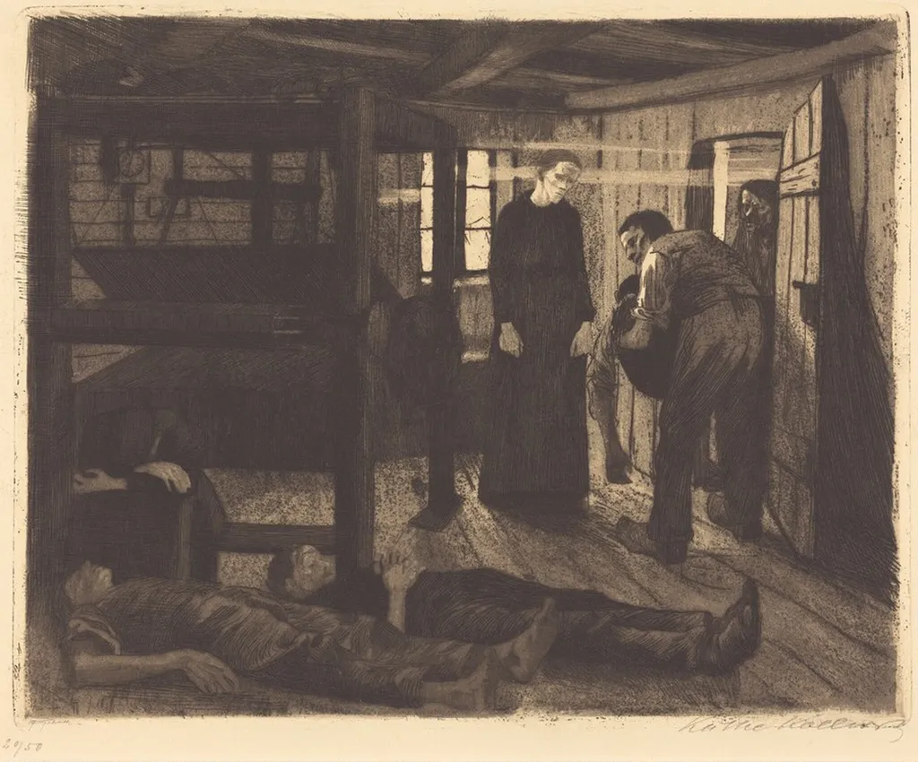 The End (Ende), by Käthe Kollwitz, graphite, 1897