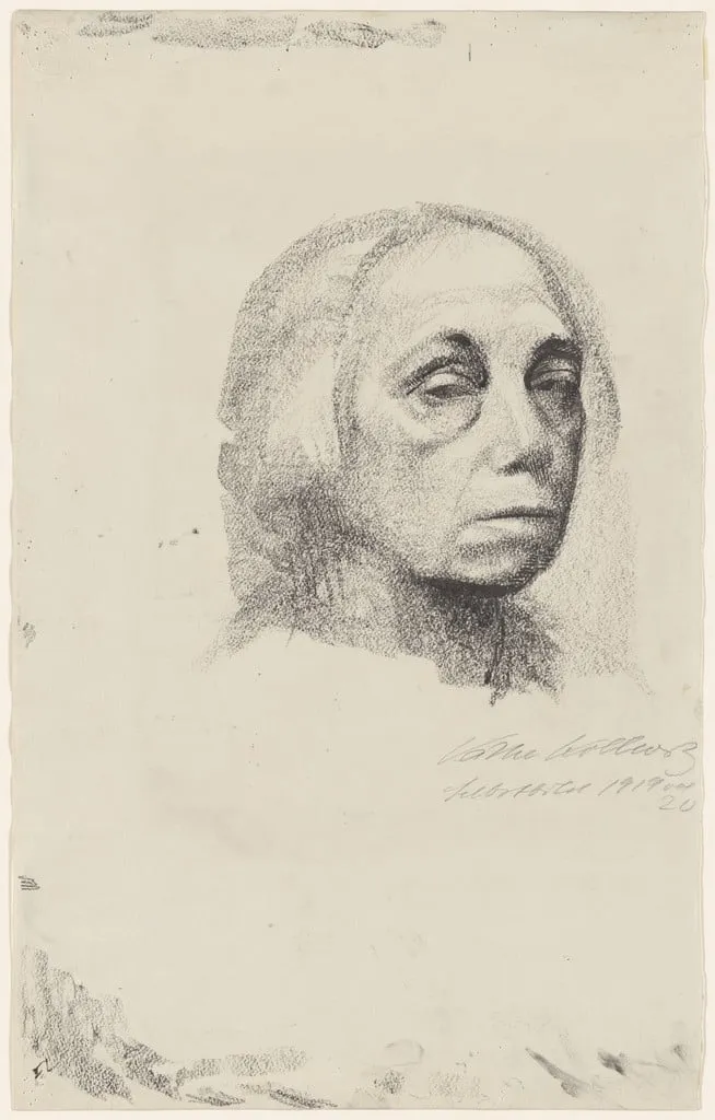 Untitled, by Käthe Kollwitz, crayon, 1919