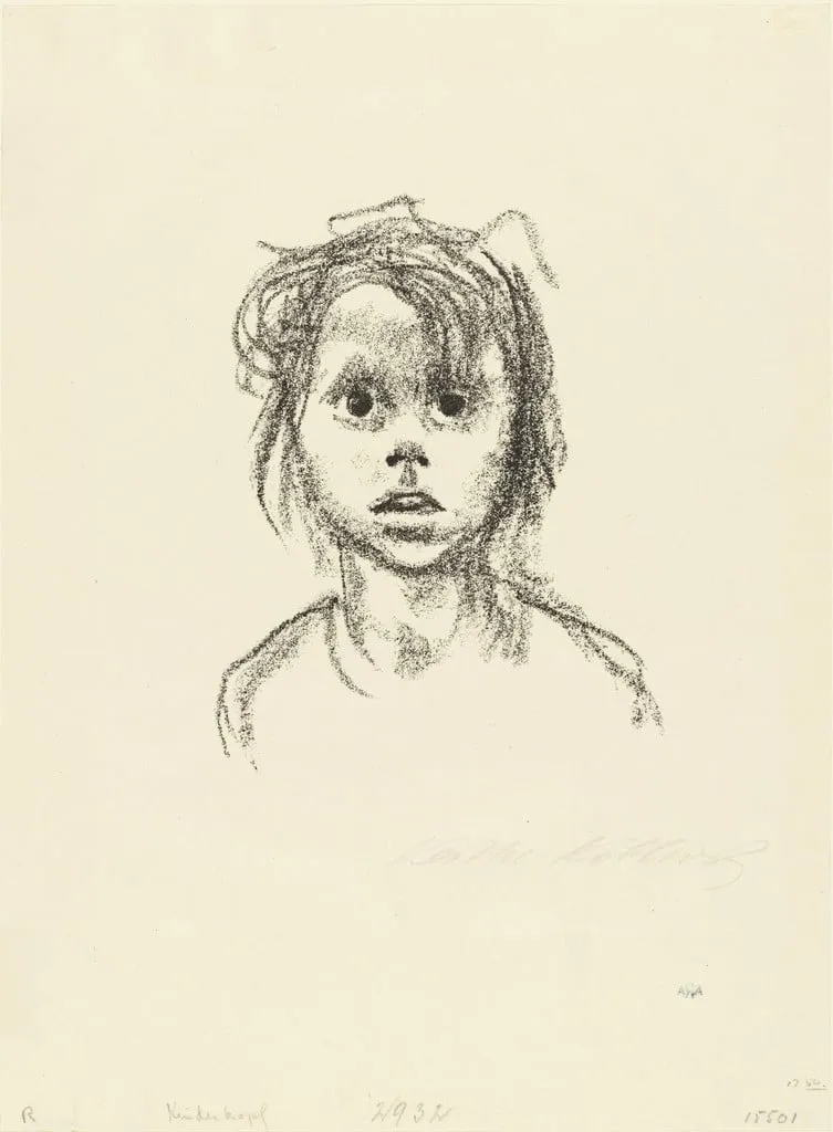 Untitled, by Käthe Kollwitz, ink, 1925