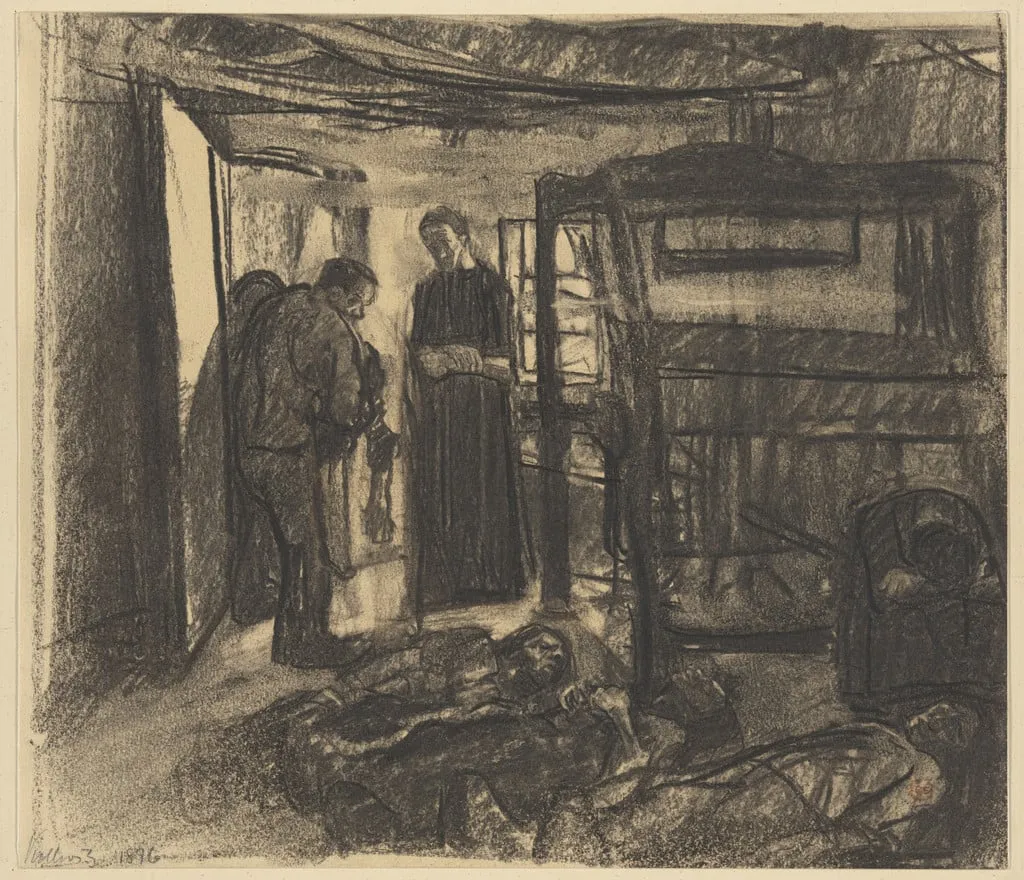 Untitled, by Käthe Kollwitz, charcoal, 1896