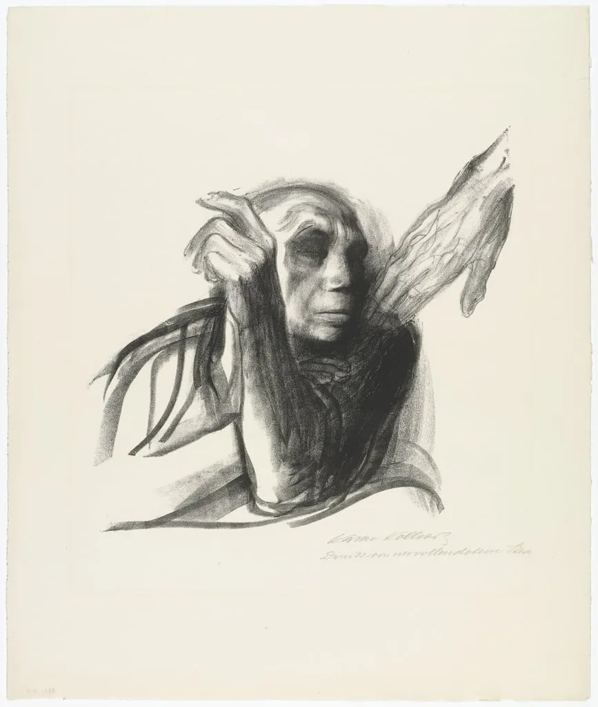 Untitled, by Käthe Kollwitz, ink, 1937