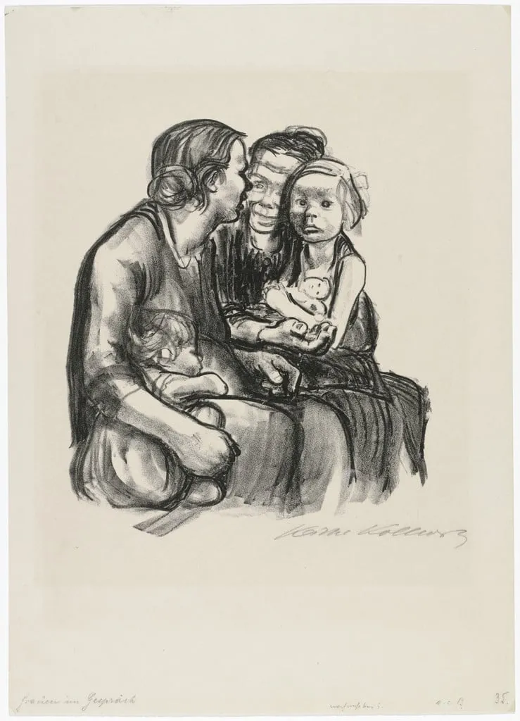 Untitled, by Käthe Kollwitz, ink, 1930