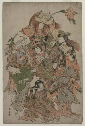 Iwai Hanshiro IV in a Dance of Seven Changes, by Katsukawa Shun'ei 勝川春英