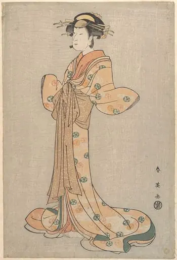 二代目中村二代目中村野塩のお軽|The Actor Nakamura Noshio II as the Courtesan Okaru, by Katsukawa Shun'ei 勝川春英