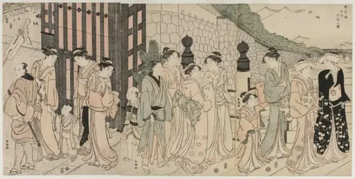A Thousand Autumns, Ten Thousand Years on Tokiwa Bridge, by Katsukawa Shunchō