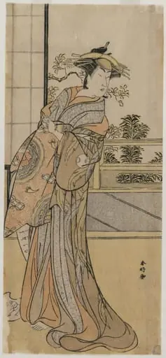 Arashi Murajiro as a Courtesan Holding a Letter, by Katsukawa Shunkō