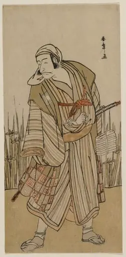 Ichikawa Danjuro V as a Traveller Beside a Clump of Iris, by Katsukawa Shunshō