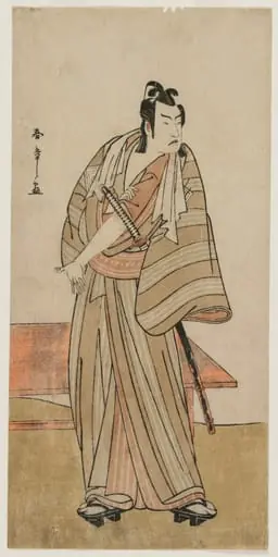 Ichikawa Yaozo II as a Otokodate Standing by a Bench, by Katsukawa Shunshō