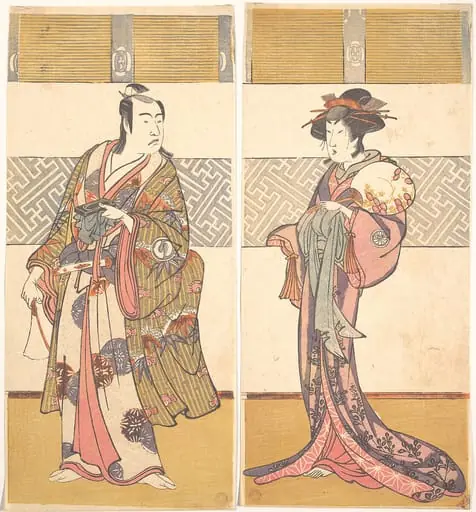 勝川春章画　三代目澤村宗十郎と三代目瀬川菊之丞|Kabuki Actors Sawamura Sōjūrō III and Segawa Kikunojō III, by Katsukawa Shunshō