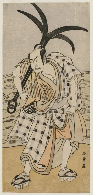 Nakamura Nakazo I as a Townsman Holding an Anchor, by Katsukawa Shunshō, 1780