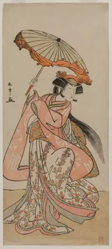 The Actor Segawa Kikunojo II Dancing with a Parasol, by Katsukawa Shunshō